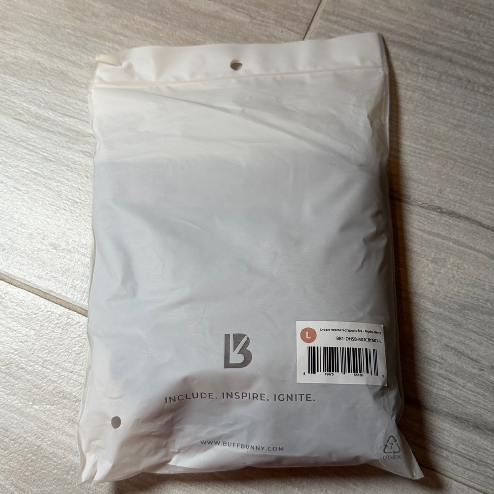 Buffbunny Collection Dream Heathered Sports Bra Mocha Berry L adjustable straps - Picture 11 of 11